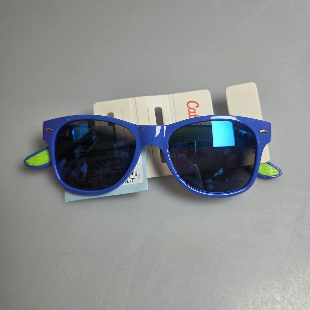 Cat & Jack Kids Blue and Lime‎ Green UV Protection Sunglasses Ages 3+